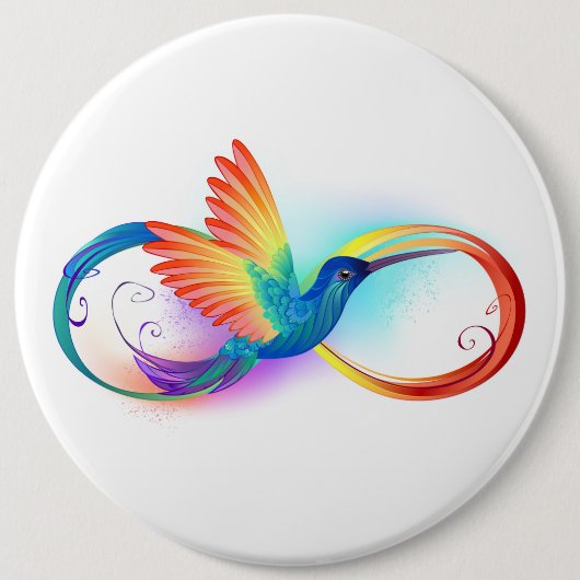 Rainbow Hummingbird mit dem Symbol Unendlichkeit Button (Vorderseite)