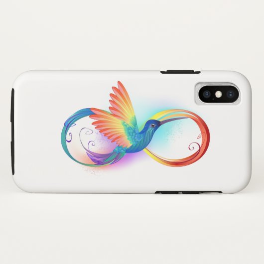 Rainbow Hummingbird mit dem Symbol Unendlichkeit Case-Mate iPhone Hülle (Rückseite (Horizontal))