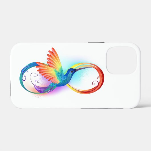 Rainbow Hummingbird mit dem Symbol Unendlichkeit Case-Mate iPhone Hülle (Rückseite (Horizontal))