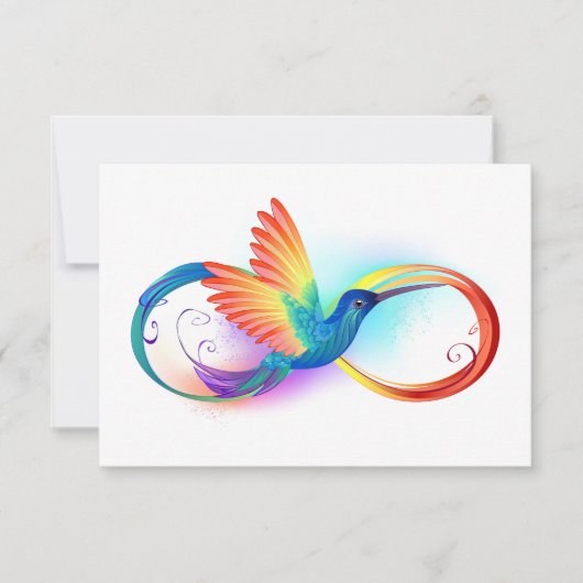Rainbow Hummingbird mit dem Symbol Unendlichkeit Dankeskarte (Vorderseite)