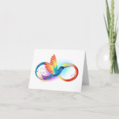 Rainbow Hummingbird mit dem Symbol Unendlichkeit Dankeskarte (Vorderseite)
