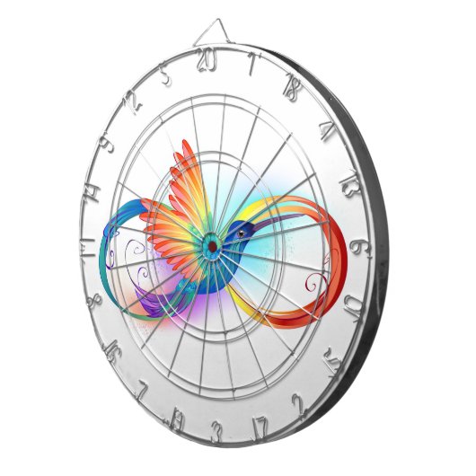 Rainbow Hummingbird mit dem Symbol Unendlichkeit Dartscheibe (Vorderseite rechts)