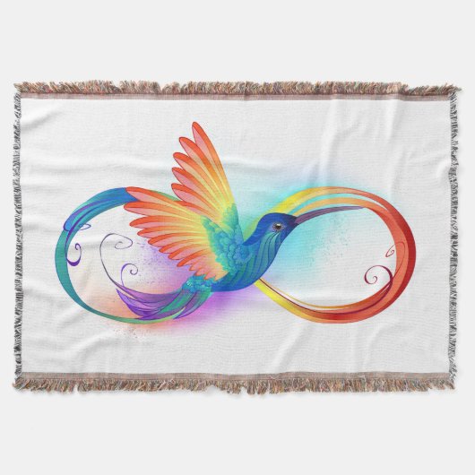 Rainbow Hummingbird mit dem Symbol Unendlichkeit Decke (Vorderseite)