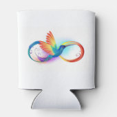 Rainbow Hummingbird mit dem Symbol Unendlichkeit Dosenkühler (Rückseite)