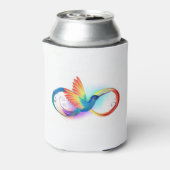 Rainbow Hummingbird mit dem Symbol Unendlichkeit Dosenkühler (Kanne Rückseite)