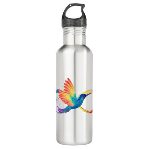 Rainbow Hummingbird mit dem Symbol Unendlichkeit Edelstahlflasche