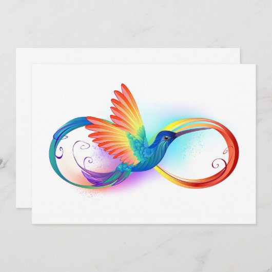Rainbow Hummingbird mit dem Symbol Unendlichkeit Einladung (Vorne/Hinten)