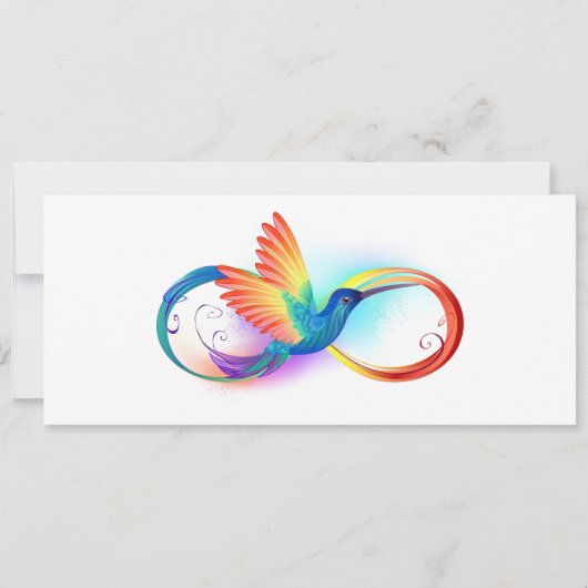 Rainbow Hummingbird mit dem Symbol Unendlichkeit Einladung (Vorderseite)