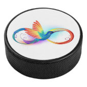 Rainbow Hummingbird mit dem Symbol Unendlichkeit Eishockey Puck (3/4)