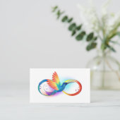 Rainbow Hummingbird mit dem Symbol Unendlichkeit Empfehlungskarte (Stehend Vorderseite)