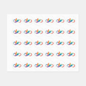 Rainbow Hummingbird mit dem Symbol Unendlichkeit Etiketten (Blatt)