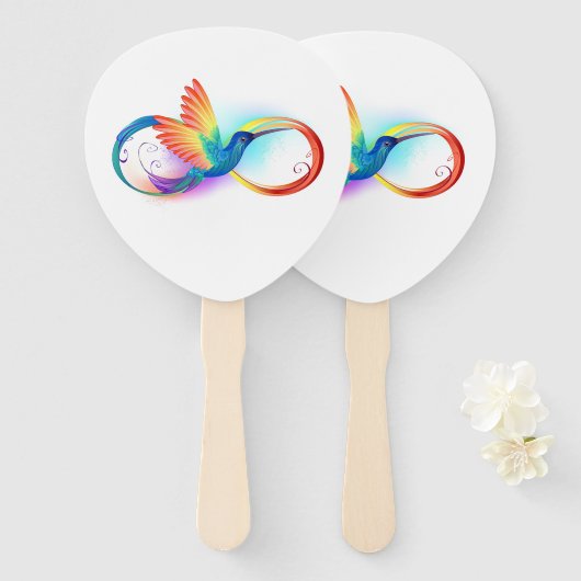 Rainbow Hummingbird mit dem Symbol Unendlichkeit Fächer (Vorne und Hinten)