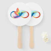 Rainbow Hummingbird mit dem Symbol Unendlichkeit Fächer (Vorne und Hinten)