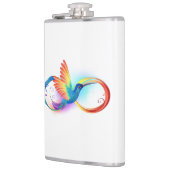 Rainbow Hummingbird mit dem Symbol Unendlichkeit Flachmann (Links)
