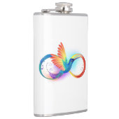 Rainbow Hummingbird mit dem Symbol Unendlichkeit Flachmann (Rechts)