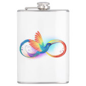 Rainbow Hummingbird mit dem Symbol Unendlichkeit Flachmann (Vorderseite)