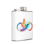 Rainbow Hummingbird mit dem Symbol Unendlichkeit Flachmann (Rechts)