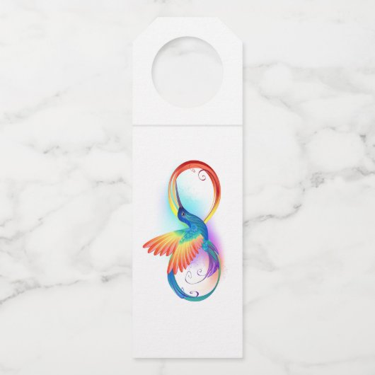 Rainbow Hummingbird mit dem Symbol Unendlichkeit Flaschenanhänger (Vorderseite)