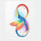 Rainbow Hummingbird mit dem Symbol Unendlichkeit Fleecedecke (Vorderseite)