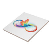 Rainbow Hummingbird mit dem Symbol Unendlichkeit Fliese (Seite)