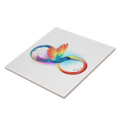 Rainbow Hummingbird mit dem Symbol Unendlichkeit Fliese (Seite)