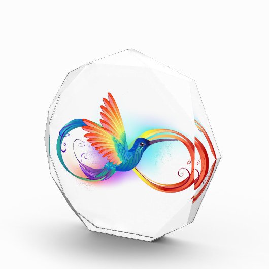 Rainbow Hummingbird mit dem Symbol Unendlichkeit Fotoblock (Rechts)