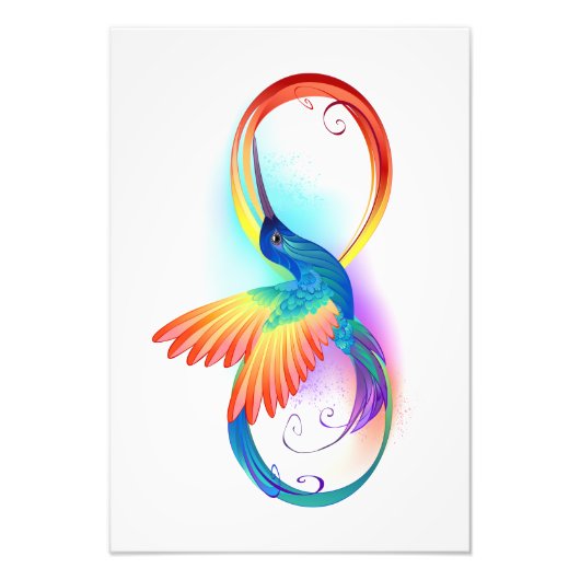 Rainbow Hummingbird mit dem Symbol Unendlichkeit Fotodruck (Vorne)