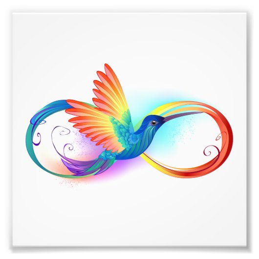 Rainbow Hummingbird mit dem Symbol Unendlichkeit Fotodruck (Vorne)