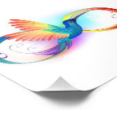 Rainbow Hummingbird mit dem Symbol Unendlichkeit Fotodruck (Ecke)