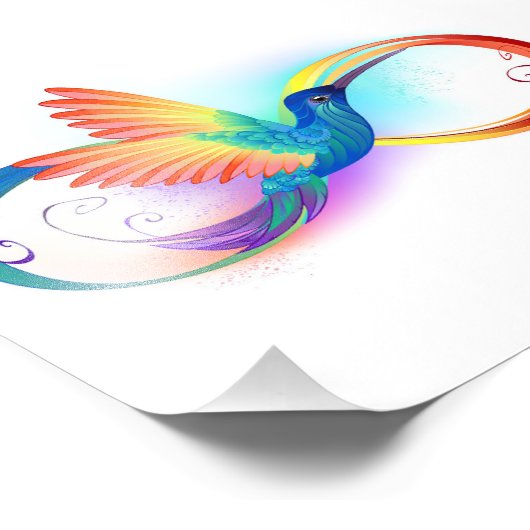 Rainbow Hummingbird mit dem Symbol Unendlichkeit Fotodruck (Ecke)