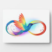 Rainbow Hummingbird mit dem Symbol Unendlichkeit Fotoplatte (Vorderseite)