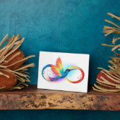 Rainbow Hummingbird mit dem Symbol Unendlichkeit Fotoplatte (Seite)