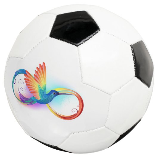 Rainbow Hummingbird mit dem Symbol Unendlichkeit Fußball (Dreiviertel)