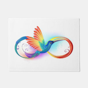 Rainbow Hummingbird mit dem Symbol Unendlichkeit Fußmatte