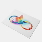 Rainbow Hummingbird mit dem Symbol Unendlichkeit Fußmatte (Schrägansicht)