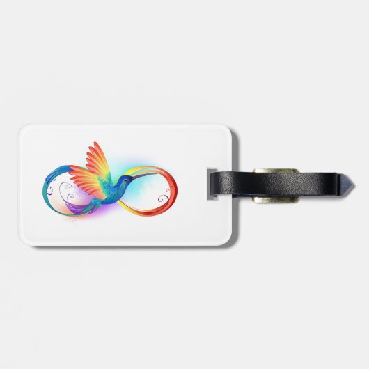 Rainbow Hummingbird mit dem Symbol Unendlichkeit Gepäckanhänger (Rückseite horizontal)