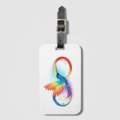 Rainbow Hummingbird mit dem Symbol Unendlichkeit Gepäckanhänger (Vorderseite Vertikal)
