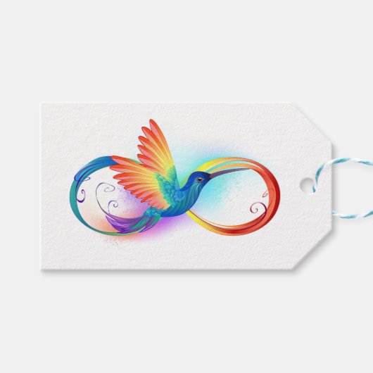 Rainbow Hummingbird mit dem Symbol Unendlichkeit Geschenkanhänger (Vorderseite (Horizontal))