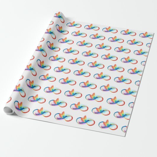 Rainbow Hummingbird mit dem Symbol Unendlichkeit Geschenkpapier (Ungerollt)
