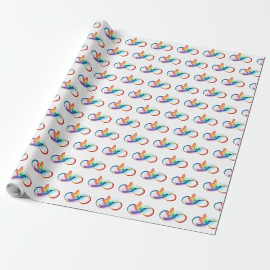Rainbow Hummingbird mit dem Symbol Unendlichkeit Geschenkpapier (Ungerollt)
