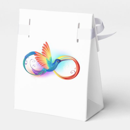 Rainbow Hummingbird mit dem Symbol Unendlichkeit Geschenkschachtel (Rückseite)