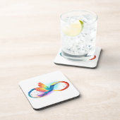 Rainbow Hummingbird mit dem Symbol Unendlichkeit Getränkeuntersetzer (Rechte Seite)