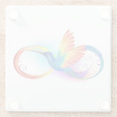 Rainbow Hummingbird mit dem Symbol Unendlichkeit Glasuntersetzer (Rückseite)