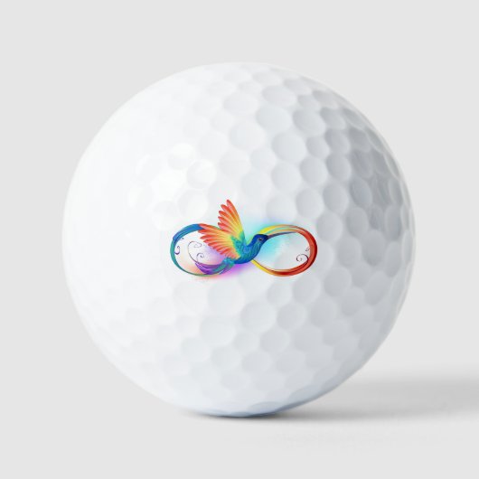 Rainbow Hummingbird mit dem Symbol Unendlichkeit Golfball (Vorderseite)