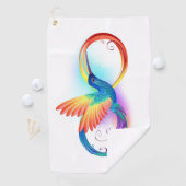 Rainbow Hummingbird mit dem Symbol Unendlichkeit Golfhandtuch (Insitu)