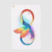 Rainbow Hummingbird mit dem Symbol Unendlichkeit Golfhandtuch (Vorderseite)