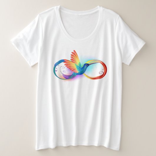 Rainbow Hummingbird mit dem Symbol Unendlichkeit Große Größe T-Shirt (Design vorne)