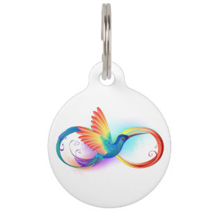 Rainbow Hummingbird mit dem Symbol Unendlichkeit Haustiermarke