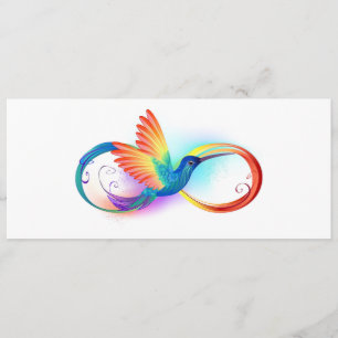 Rainbow Hummingbird mit dem Symbol Unendlichkeit Hinweiskarte
