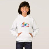 Rainbow Hummingbird mit dem Symbol Unendlichkeit Hoodie (Vorne ganz)
